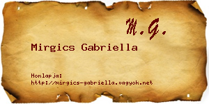 Mirgics Gabriella névjegykártya